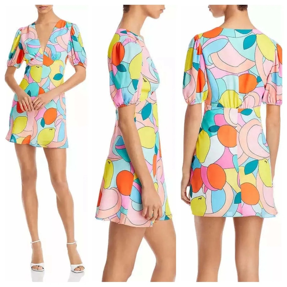 staud mila fruit print dress size 4
